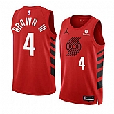 Men's Portland Trail Blazers #4 Greg Brown III 2022-23 Red Statement Edition Swingman Stitched Basketball Jersey Dzhi,baseball caps,new era cap wholesale,wholesale hats